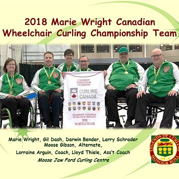 2018 Team Marie Wright Canadian Wheelchair Curling Championship Team